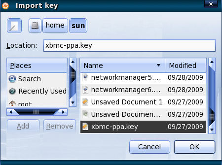 saved key file saved key file