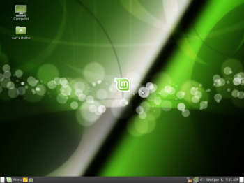 Linux Mint 8 desktop default