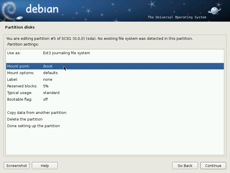 Debian setup