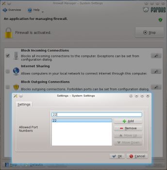 Pardus 2011.2 Firewall Manager
