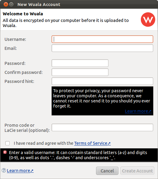 Wuala Account Setup