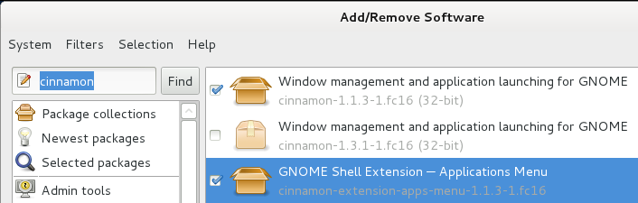 Install Cinnamon 1.3.1 Fedora 16