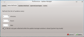 Linux Mint 12 KDE Update Setting