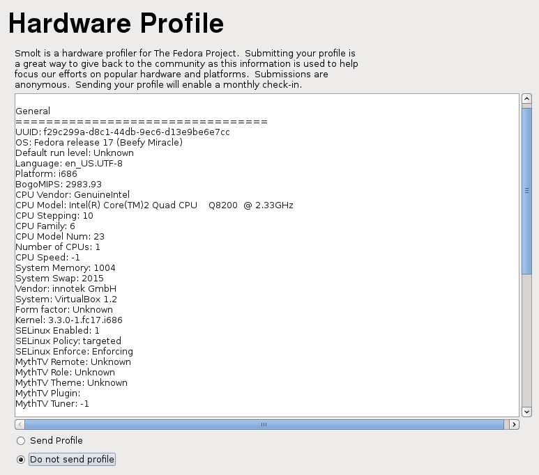 Smolt Hardware Profile