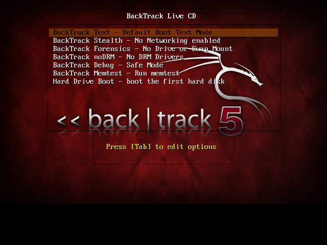 BackTrack 5 R2 GNOME Boot