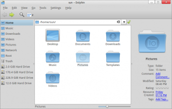 Dolphin File Manager Info Panel