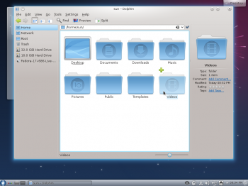 Fedora 17 KDE Dolphin ROSA Theme