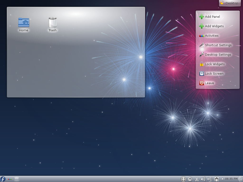 Fedora17 KDE Desktop Widgets