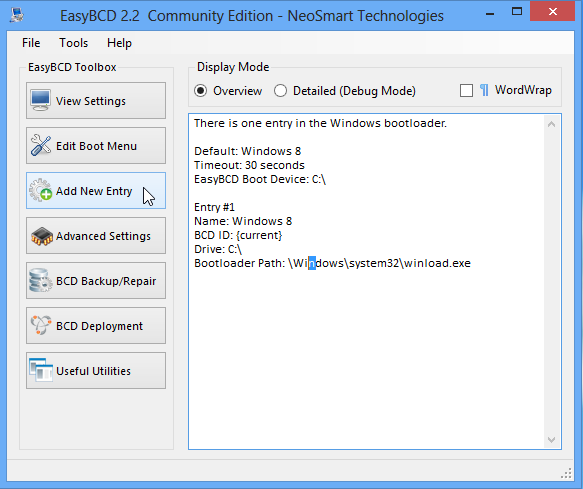 Windows 8 Install EasyBCD