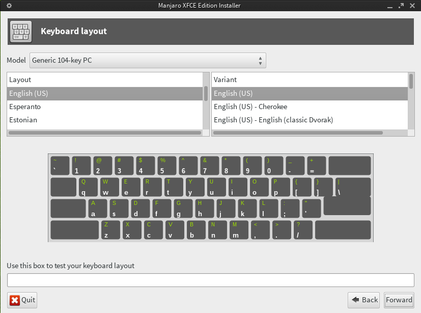 Keyboard configuration. Суппорта Monjaro.