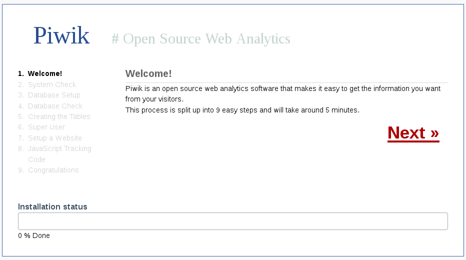 Open source web Analytics. Пивик. Piwik. Welcome system
