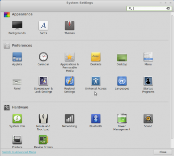 Linux Mint 15 Cinnamon Settings