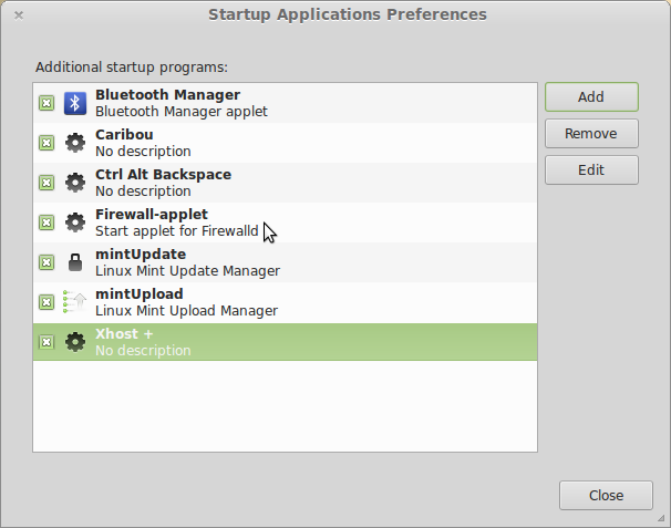Linux Mint 15 auto-start firewall-applet