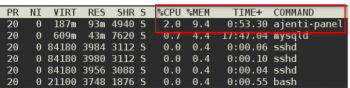 Ajenti panel Ubuntu 13.04 server memoery RAM usage