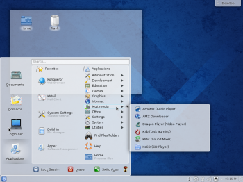 Fedora 20 KDE Lancelot menu