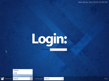 Fedora 20 LXDE login screen