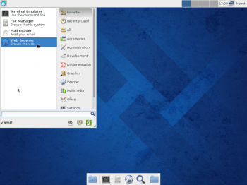 Fedora 20 Xfce Whisker menu