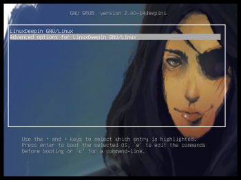 GRUB background Linux Deepin