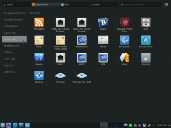 Manjaro 0.8.9 KDE Homerun menu