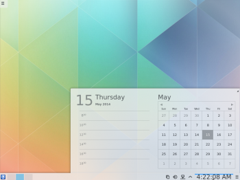 KDE Plasma Next panel calendar