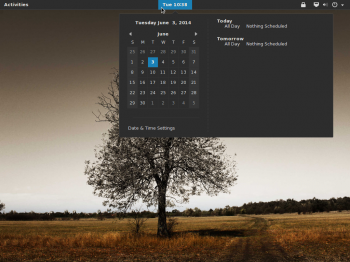 GNOME Desktop GNOME Shell calendar Antergos