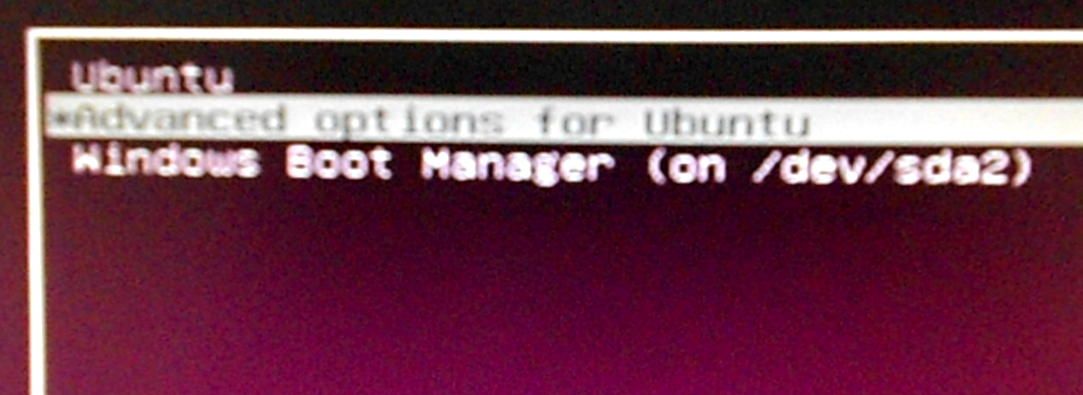 Ubuntu 14.04 GRUB menu