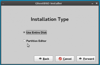 GhostBSD 4 partition type