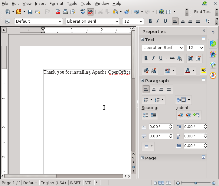 Apache OpenOffice 4.1.1 Writer