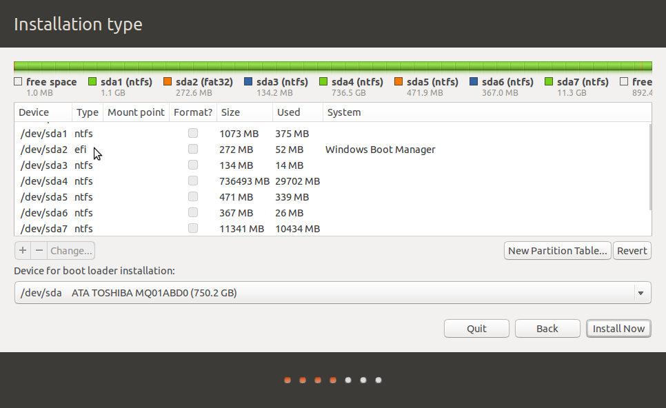 Ubuntu 14.10 GPT partitions