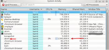 Atom RAM usage