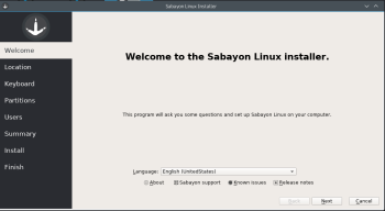 Calamares system installer Sabayon