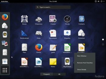 Fedora 23 GNOME app view