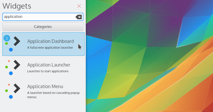 KDE 5 Application Dashboard