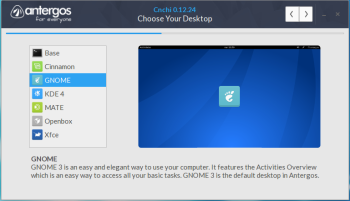 Desktop environments in Cnchi
