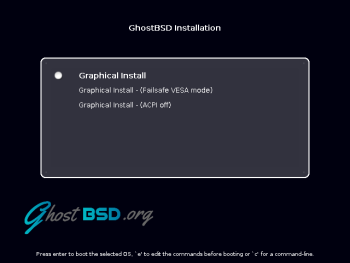 GhostBSD 10.1 boot menu
