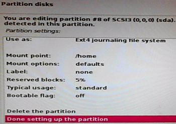 Kali Linux 2 /home partition