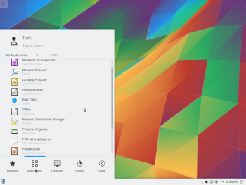Kubuntu 15.10 menu