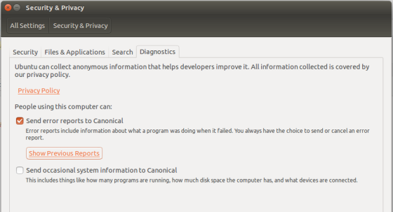Ubuntu 15.10 send reports