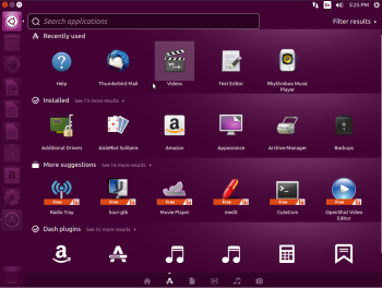 Ubuntu 15.10 desktop dash view