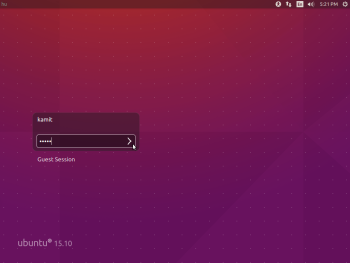 Ubuntu 15.10 login window