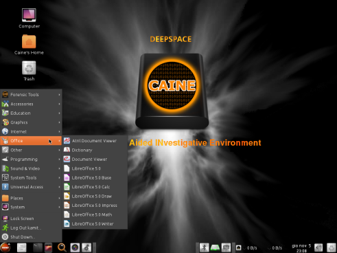 LibreOffice 5 apps on CAINE 7
