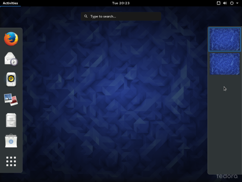 Fedora 23 GNOME desktop activities