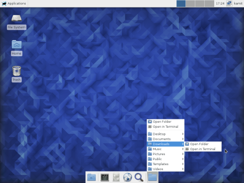 Fedora 23 Xfce dock