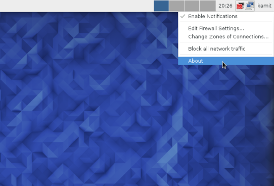 Firewall-applet Fedora 23 Xfce