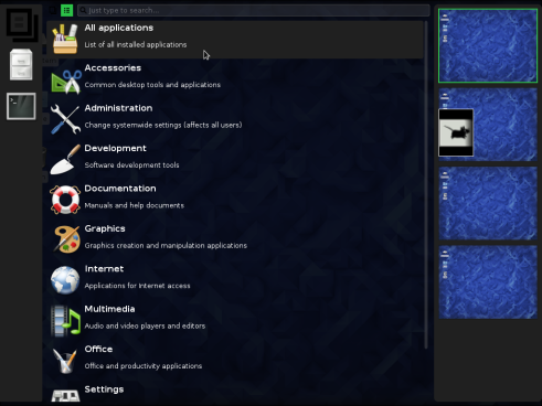 Fedora 23 Xfdashboard
