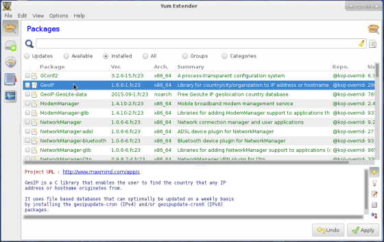 Fedora 23 Yum Extender