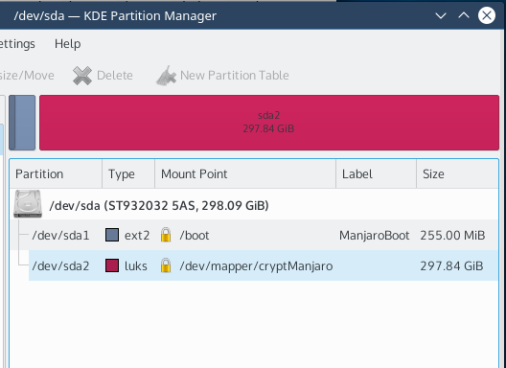 KDE partition manager