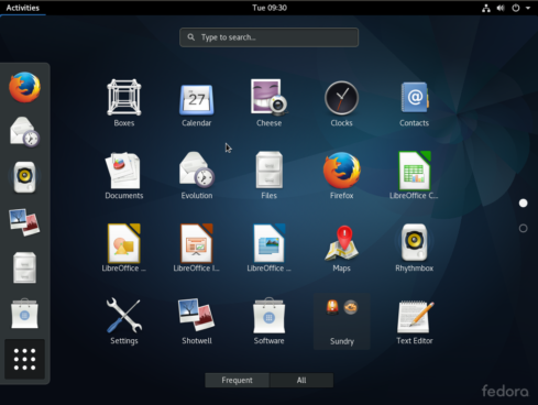 Fedora 25 GNOME desktop
