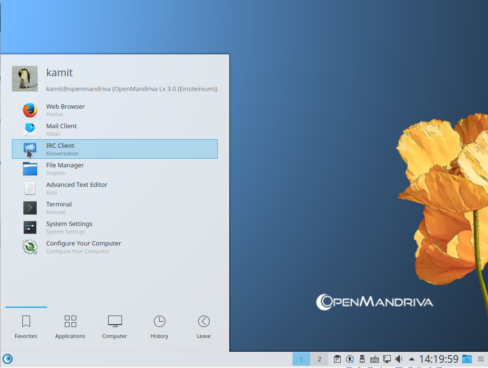 OpenMandriva Lx 3 desktop menu