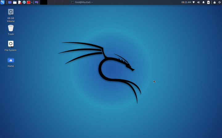 Kali Linux desktop